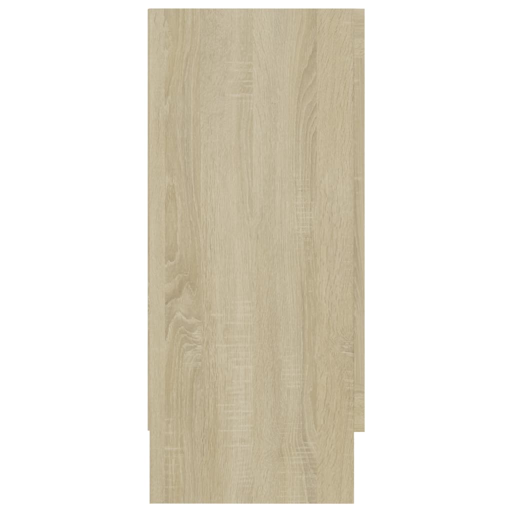 Vitrinekast 20X30,5X70 Cm Spaanplaat Kleurig Sonoma eiken Bewerkt hout en glas
