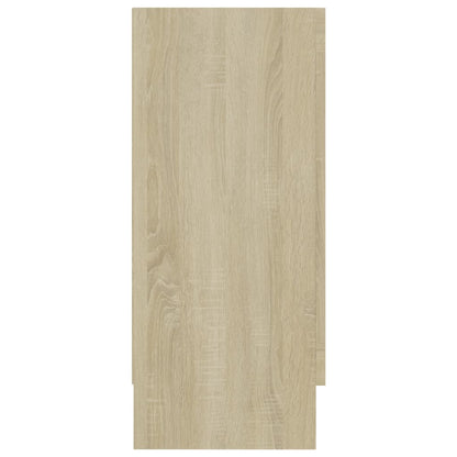 Vitrinekast 20X30,5X70 Cm Spaanplaat Kleurig Sonoma eiken Bewerkt hout en glas