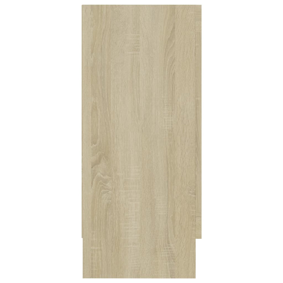 Vitrinekast 20X30,5X70 Cm Spaanplaat Kleurig Sonoma eiken Bewerkt hout en glas