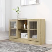 Vitrinekast 120x30,5x70 cm spaanplaat sonoma eiken