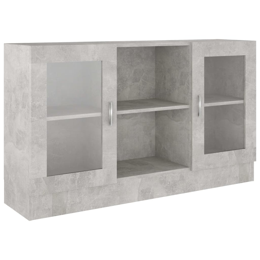 Vitrinekast 20X30,5X70 Cm Spaanplaat Betongrijs Bewerkt hout en glas