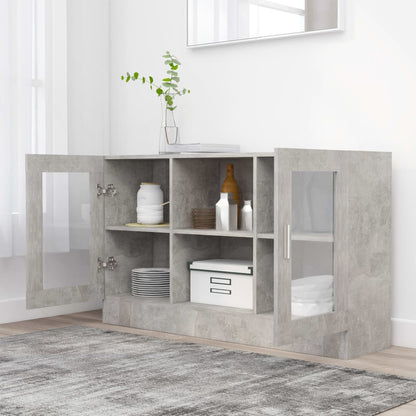 Vitrinekast 20X30,5X70 Cm Spaanplaat Betongrijs Bewerkt hout en glas
