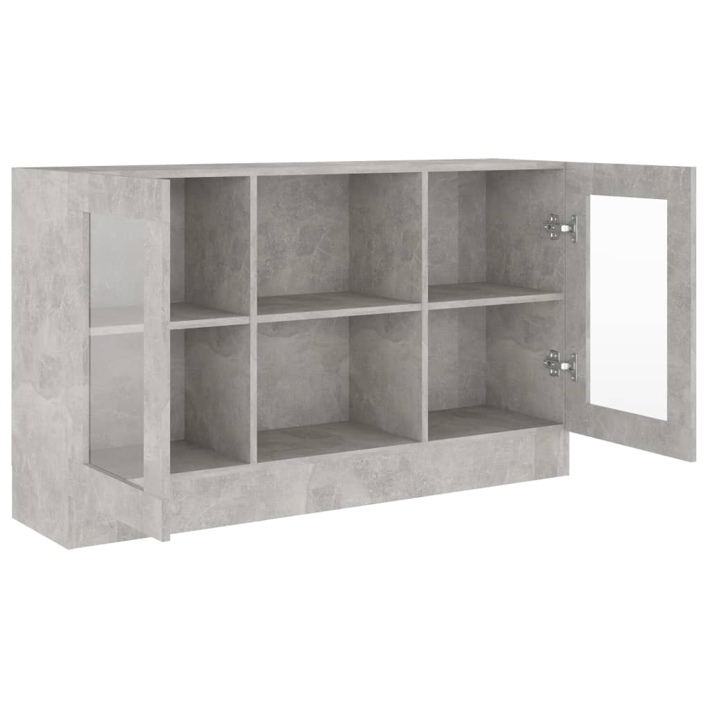 Vitrinekast 20X30,5X70 Cm Spaanplaat Betongrijs Bewerkt hout en glas
