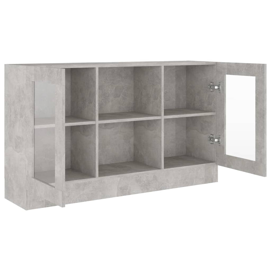 Vitrinekast 20X30,5X70 Cm Spaanplaat Betongrijs Bewerkt hout en glas