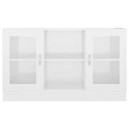 Vitrinekast 20X30,5X70 Cm Spaanplaat Hoogglans wit Bewerkt hout en glas