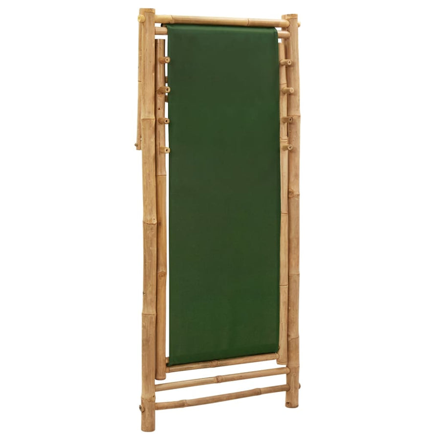 Ligstoel Bamboe En Canvas Groen