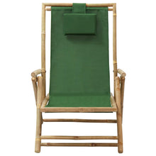 Relaxstoel Verstelbaar Bamboe En Stof Groen