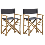 Regisseursstoelen 2 st inklapbaar donkergrijs bamboe