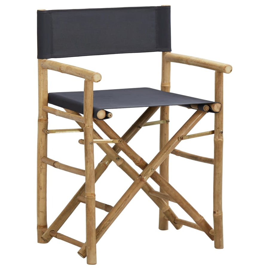 Regisseursstoelen Inklapbaar Bamboe En Stof Donkergrijs