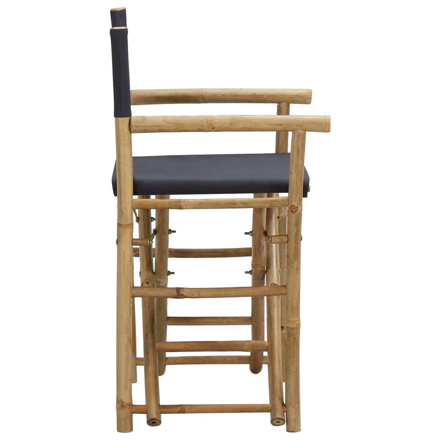 Regisseursstoelen Inklapbaar Bamboe En Stof Donkergrijs