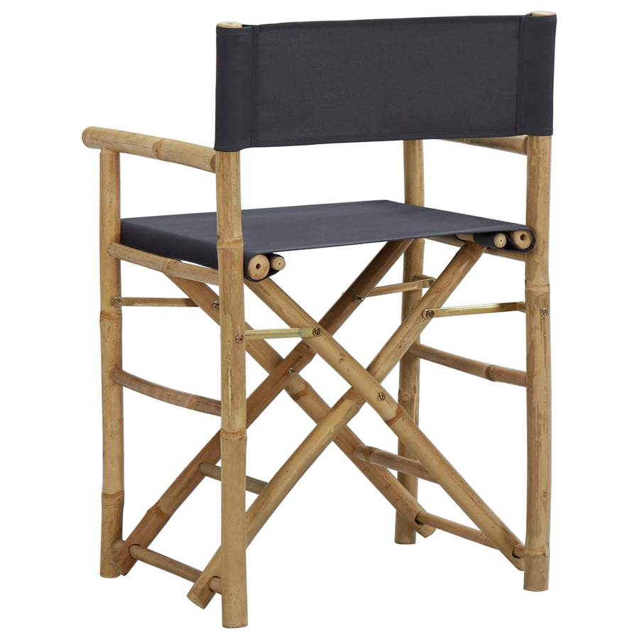 Regisseursstoelen Inklapbaar Bamboe En Stof Donkergrijs