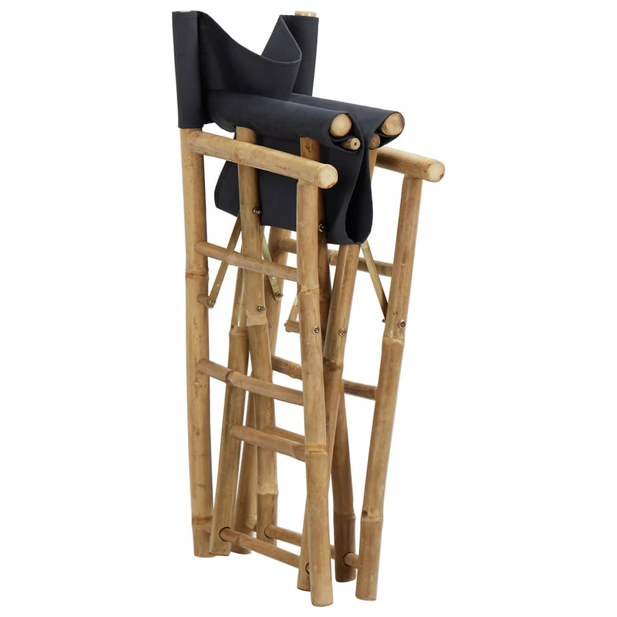 Regisseursstoelen Inklapbaar Bamboe En Stof Donkergrijs