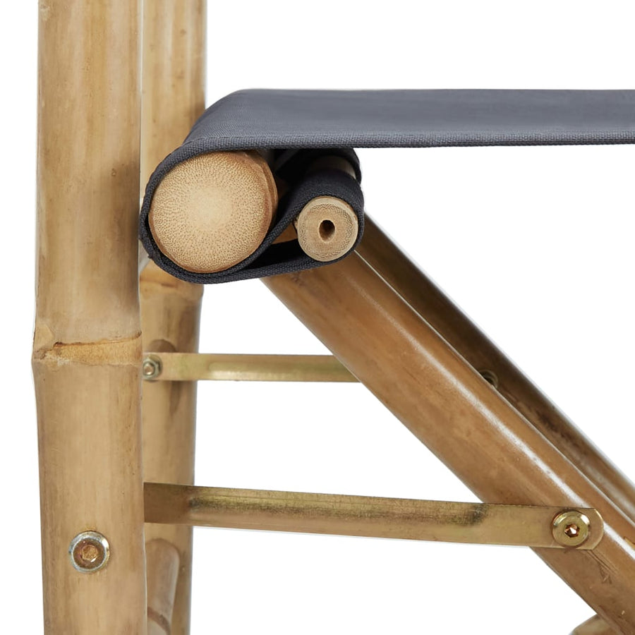 Regisseursstoelen Inklapbaar Bamboe En Stof Donkergrijs