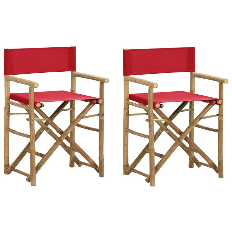 Regisseursstoelen Inklapbaar Bamboe En Stof Rood