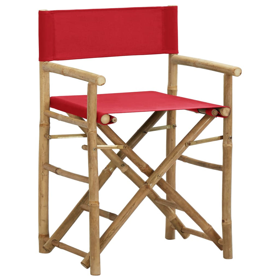 Regisseursstoelen Inklapbaar Bamboe En Stof Rood