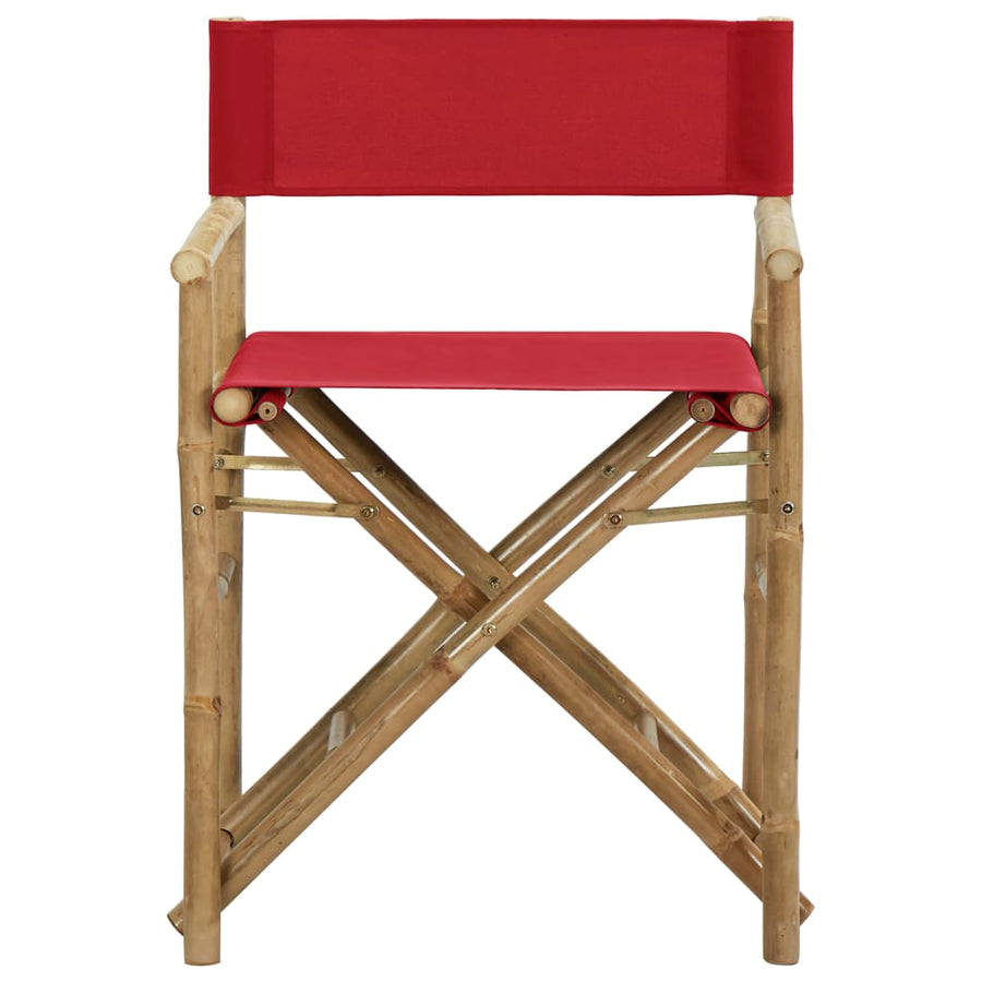 Regisseursstoelen Inklapbaar Bamboe En Stof Rood