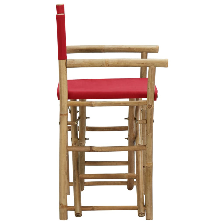 Regisseursstoelen Inklapbaar Bamboe En Stof Rood