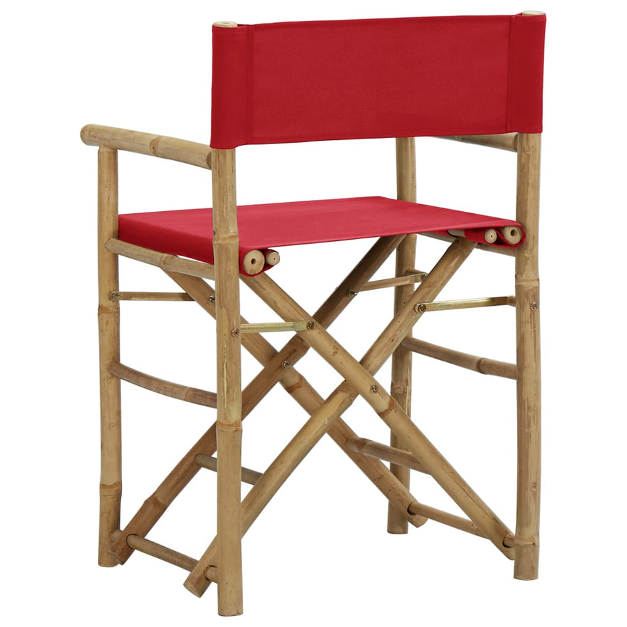 Regisseursstoelen Inklapbaar Bamboe En Stof Rood