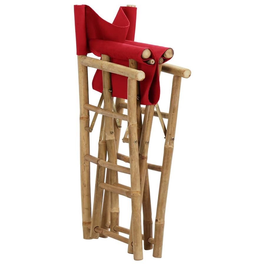 Regisseursstoelen Inklapbaar Bamboe En Stof Rood