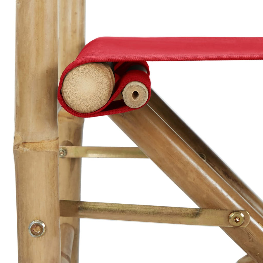Regisseursstoelen Inklapbaar Bamboe En Stof Rood