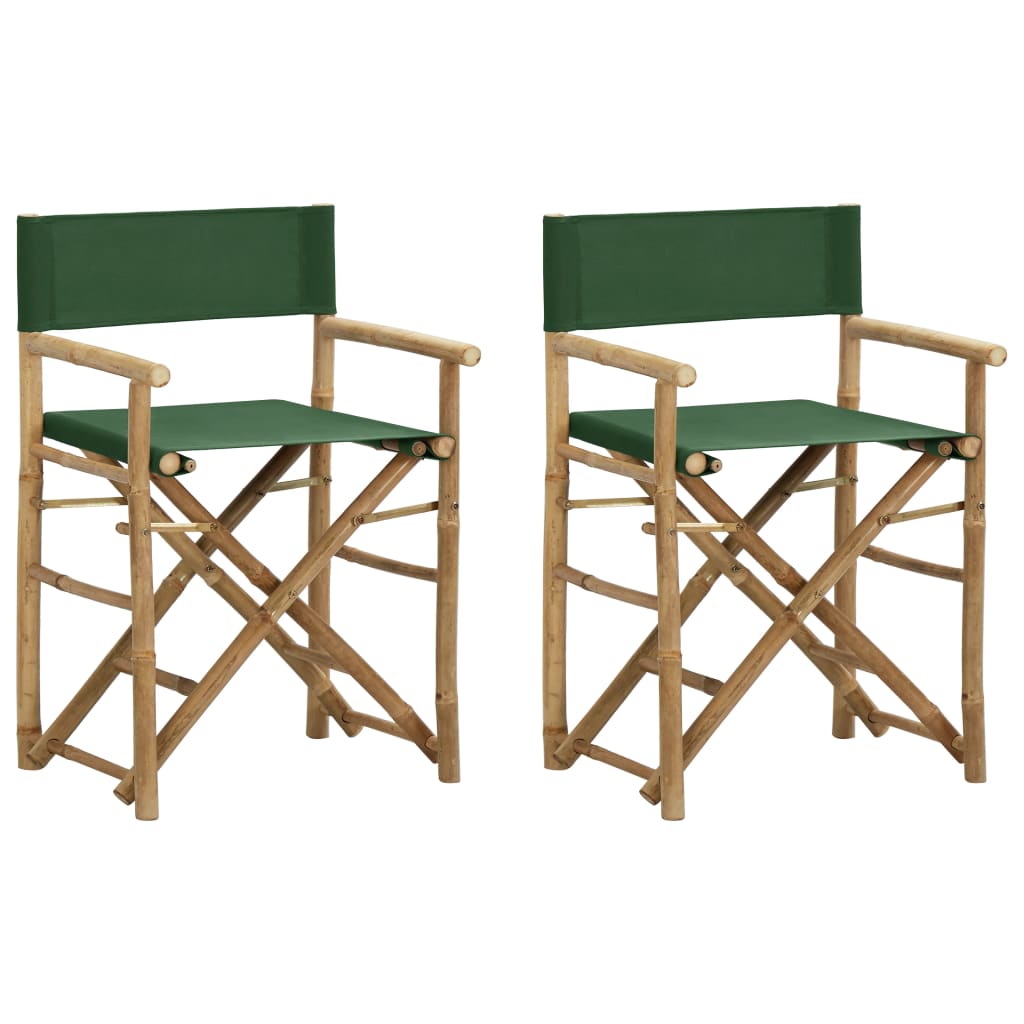 Regisseursstoelen Inklapbaar Bamboe En Stof Groen