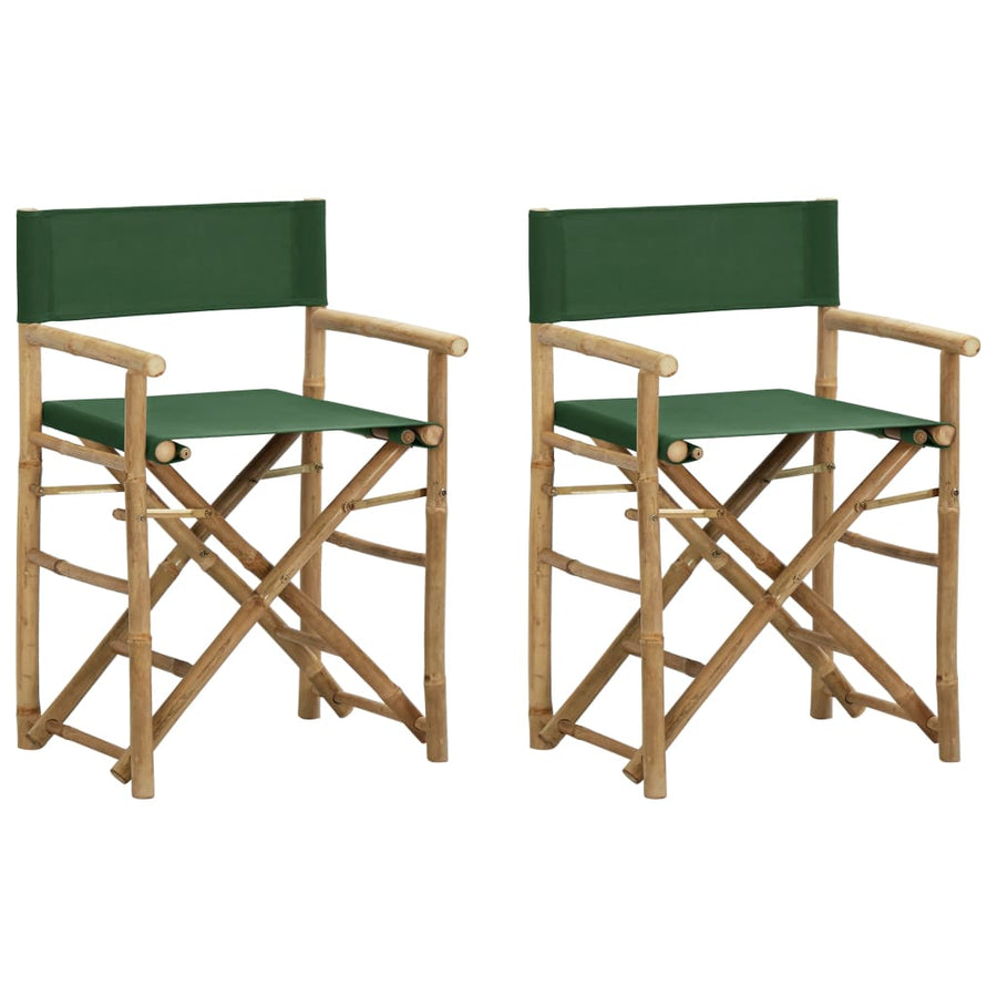 Regisseursstoelen Inklapbaar Bamboe En Stof Groen