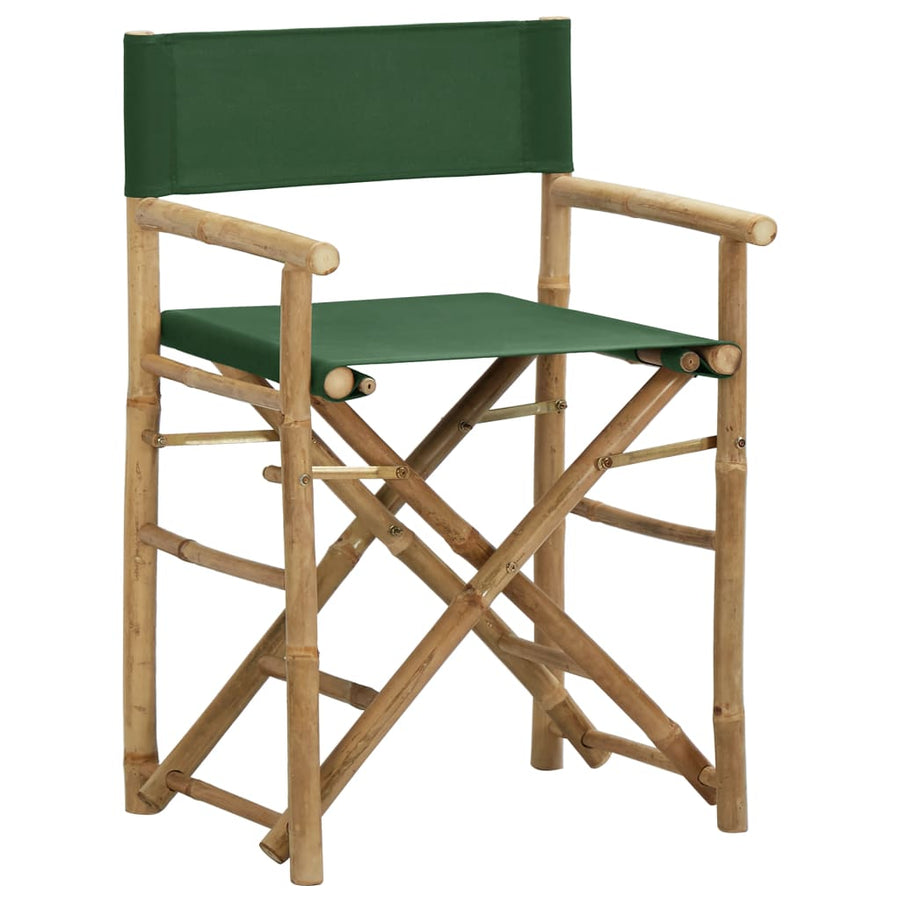 Regisseursstoelen Inklapbaar Bamboe En Stof Groen