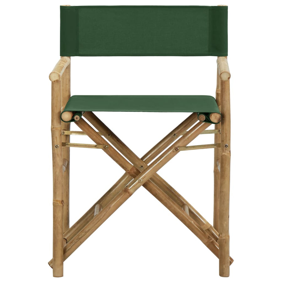 Regisseursstoelen Inklapbaar Bamboe En Stof Groen