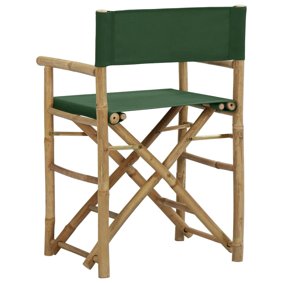 Regisseursstoelen Inklapbaar Bamboe En Stof Groen