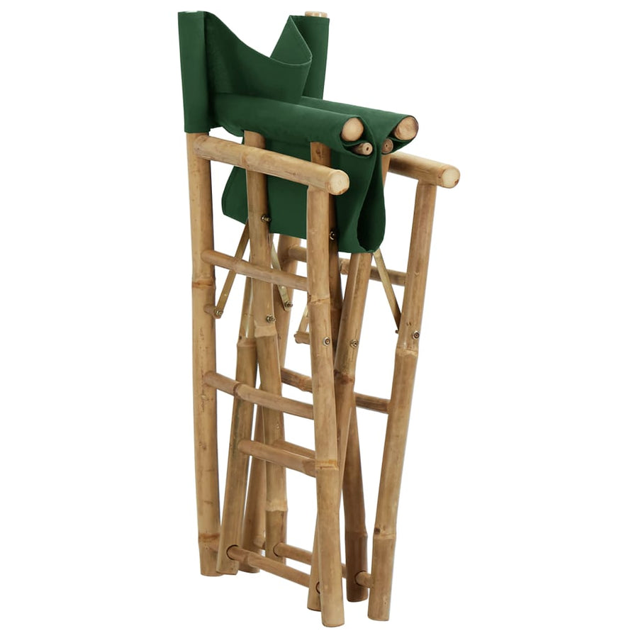 Regisseursstoelen Inklapbaar Bamboe En Stof Groen