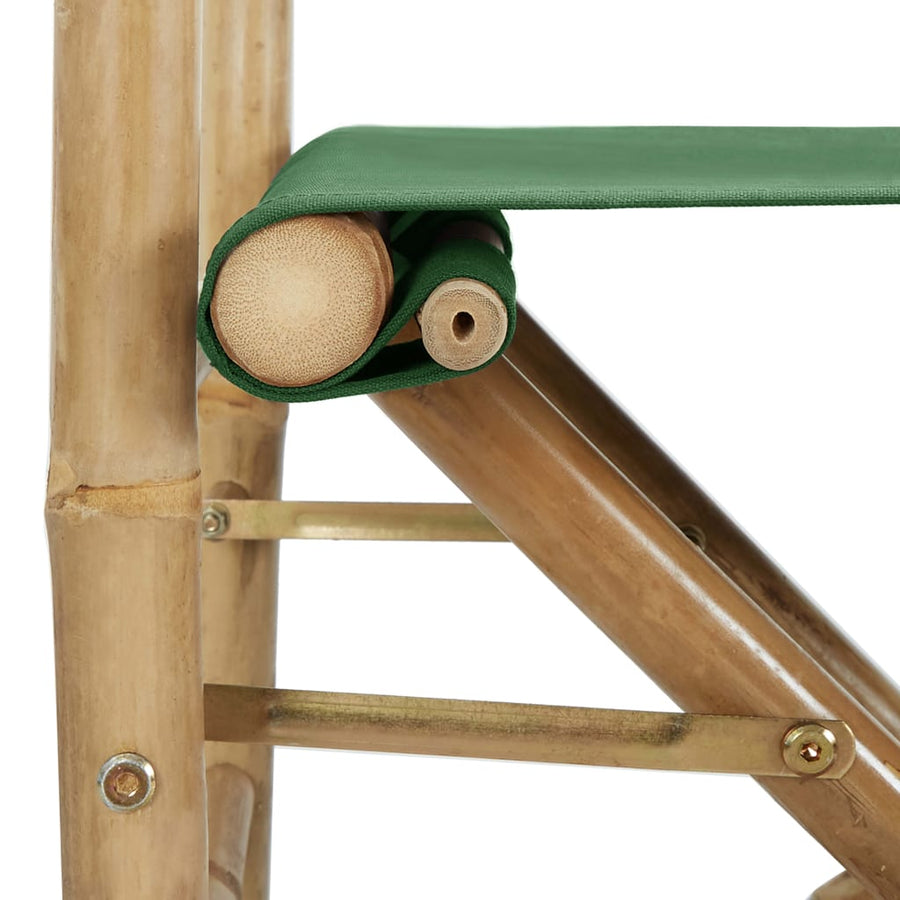 Regisseursstoelen Inklapbaar Bamboe En Stof Groen