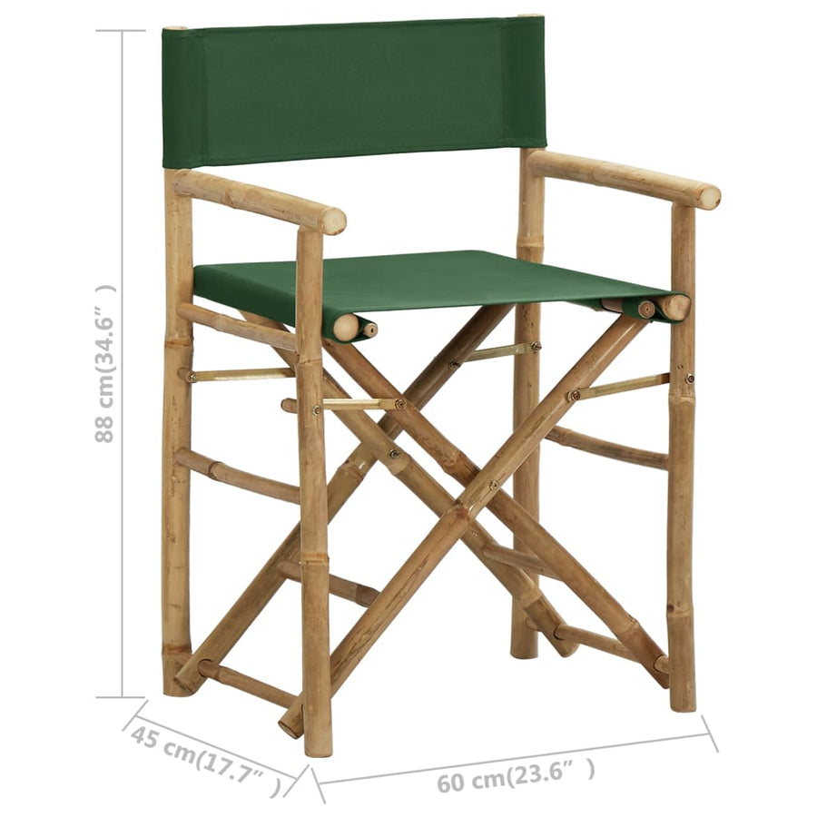 Regisseursstoelen Inklapbaar Bamboe En Stof Groen