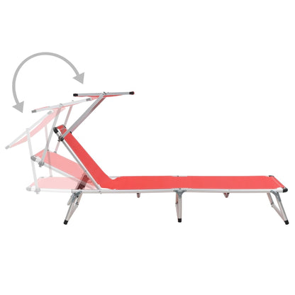Ligbedden Inklapbaar Met Dak 2 St Aluminium En Textileen Rood
