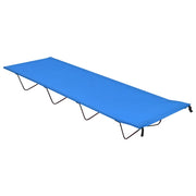 Camping bed 180x60x19 cm oxford fabric and steel blue