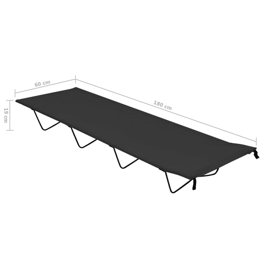 Campingbed 80X60X9 Cm Oxford Stof En Staal 1 Zwart