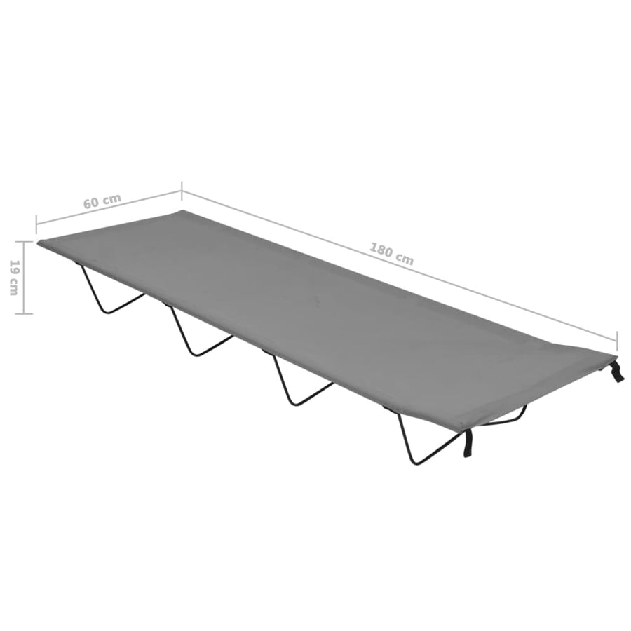 Campingbed 80X60X9 Cm Oxford Stof En Staal 1 Grijs