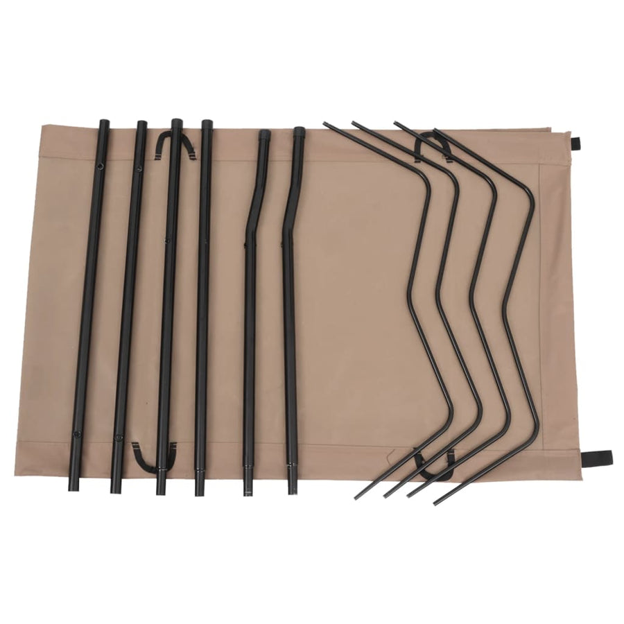 Campingbed 80X60X9 Cm Oxford Stof En Staal 1 Taupe
