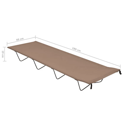 Campingbed 80X60X9 Cm Oxford Stof En Staal 1 Taupe