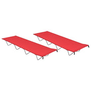 Campingbed 2 st 180x60x19 cm rood