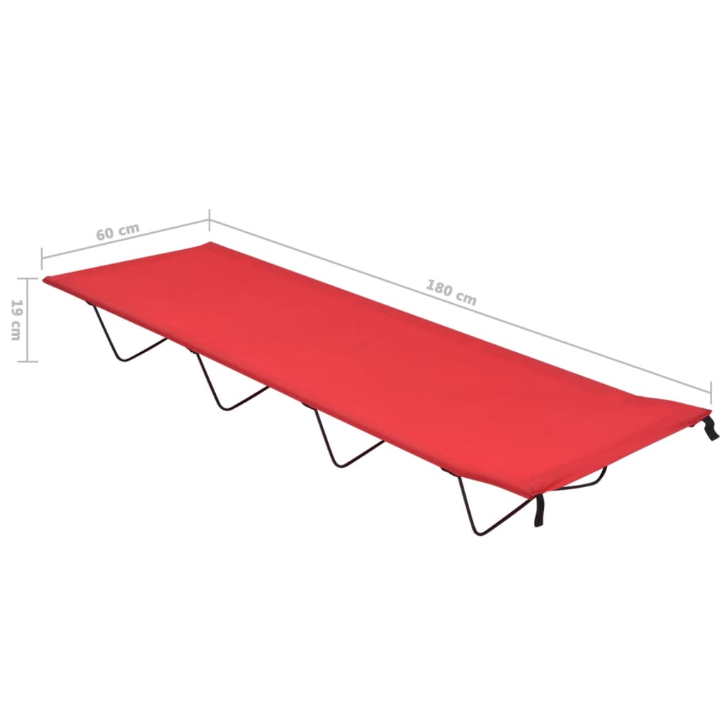 Campingbedden 180X60X19 Cm Oxford Stof En Staal 2 Rood