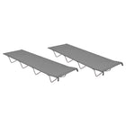 Campingbed 2 st 180x60x19 cm staal oxford grijs