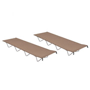 Campingbed 180x60x19 cm oxford stof staal taupe