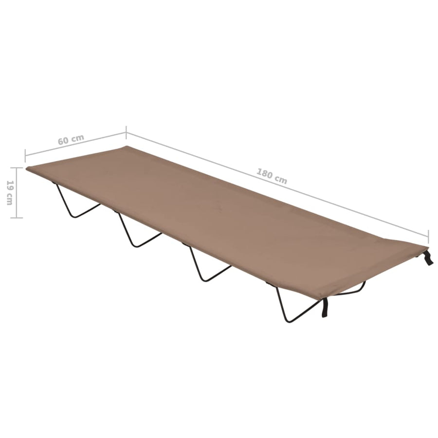 Campingbedden 180X60X19 Cm Oxford Stof En Staal 2 Taupe