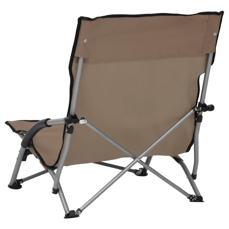 Strandstoelen 2 st inklapbaar stof taupe Taupe