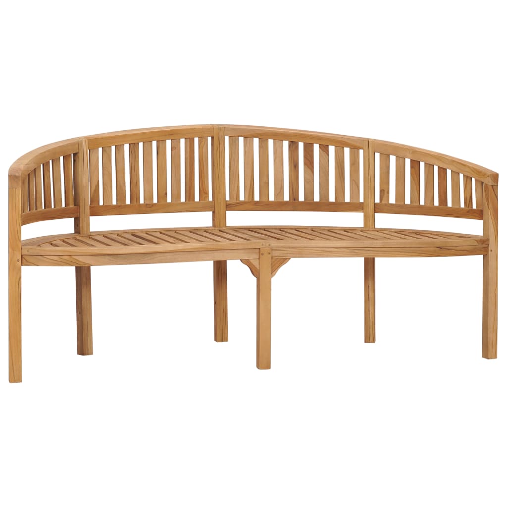 Bankje Banaanvormig Massief Teakhout 180 cm