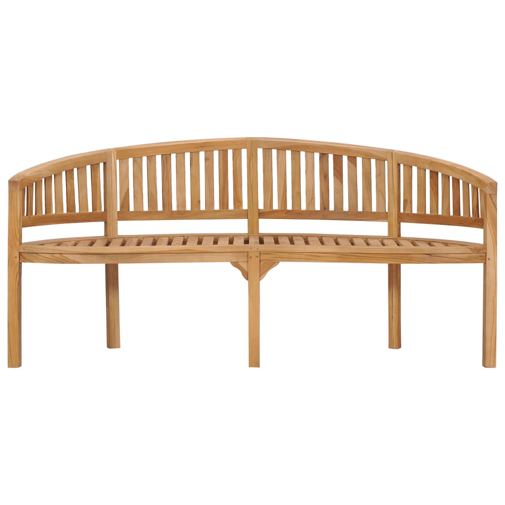 Bankje Banaanvormig Massief Teakhout 180 cm