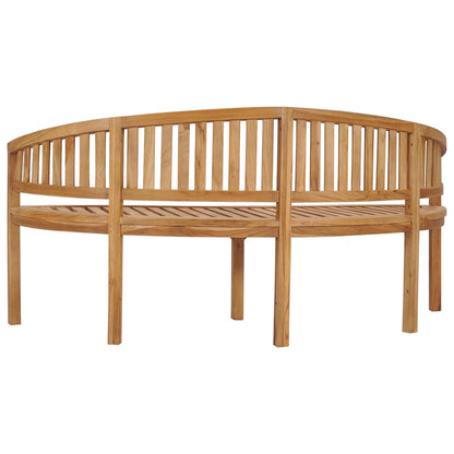 Bankje Banaanvormig Massief Teakhout 180 cm