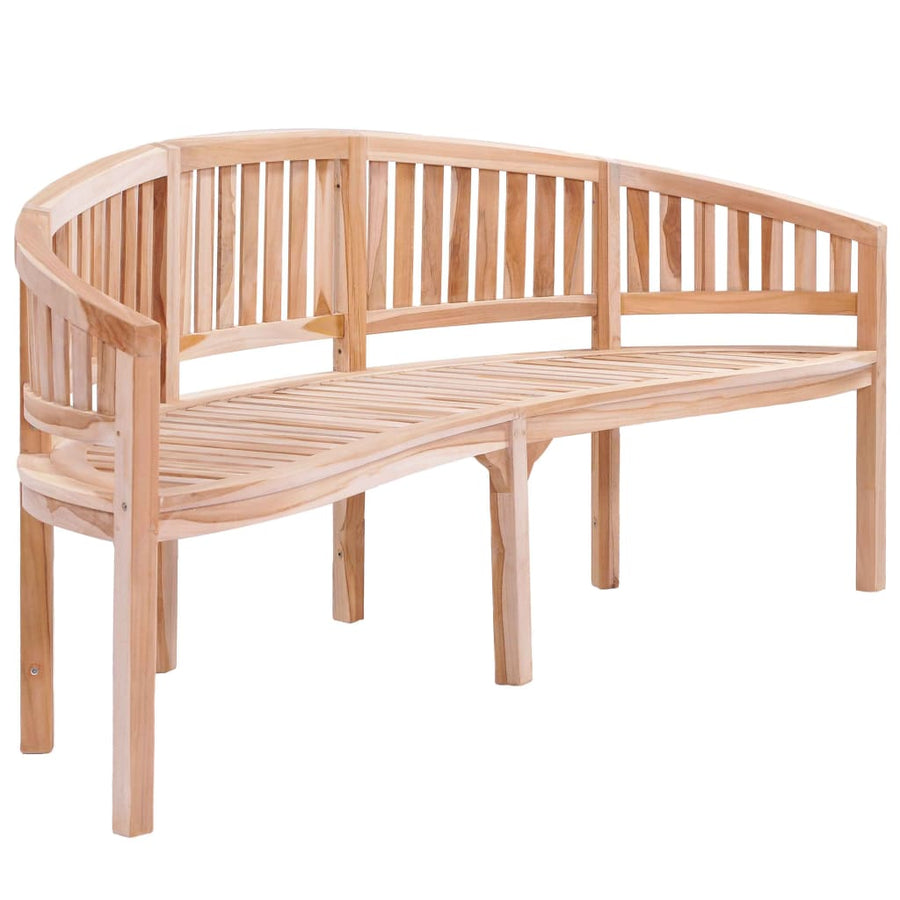 Bankje Banaanvormig Massief Teakhout 200 cm