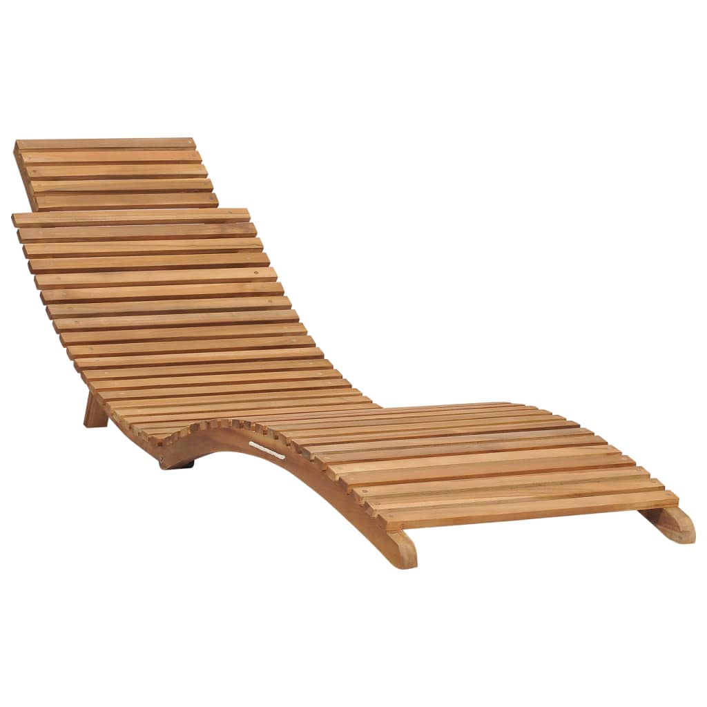 Ligbed Met Inklapbare Tafel Massief Teakhout 1 Met tafel