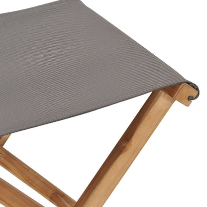 Stoelen Inklapbaar St Massief Teakhout En Stof 2 Donkergrijs